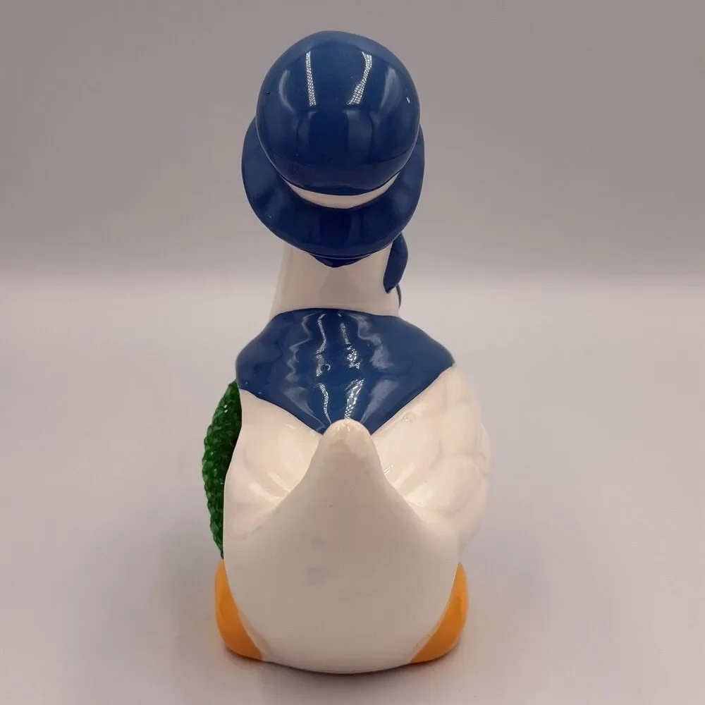 Vintage Country Duck Goose Scouring Pad Sponge Holder Ceramic w/ Box Taiwan